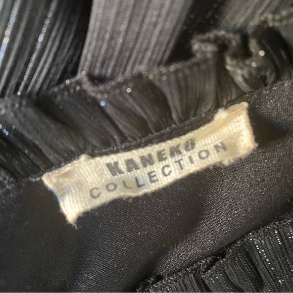 Vintage 90s/Y2K Vampire Coquette Ruffled Empire Waist Shimmery Tie Back Tank ~M - Picture 13 of 13